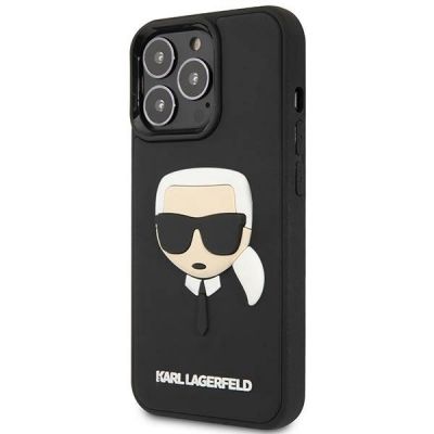 2. Karl Lagerfeld KLHCP14LKH3DBK iPhone 14 Pro 6.1" schwarz / schwarzes Hardcase 3D Rubber Karl`s Head
