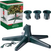 Christbaumständer aus Kunststoff für künstliche Weihnachtsbäume, drehbar, mit Stromversorgung für die Beleuchtung