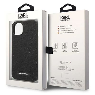 8. Karl Lagerfeld KLHCP14MG2ELK iPhone 14 Plus 6.7" Hardcase schwarz / schwarz Glitter Plaque Logo
