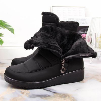 12. NEWS W EVE377A schwarze isolierte Schneestiefel mit Reißverschluss