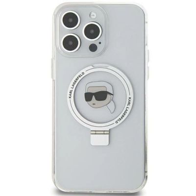 4. Karl Lagerfeld KLHMP15XHMRSKHH iPhone 15 Pro Max 6,7" weiß/weiß Hardcase Ring Stand Karl Head MagSafe