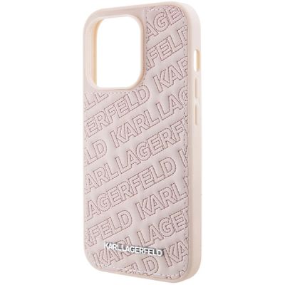 6. Karl Lagerfeld Quilted K Pattern Hülle für iPhone 15 Pro Max – Rosa