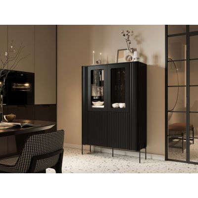 3. VERA Vitrine 110x40x160 schwarz matt