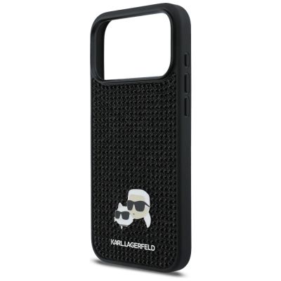 6. Karl Lagerfeld Strass-Hülle mit Karl&Choupette-Motiv für iPhone 17 Pro Max – Schwarz