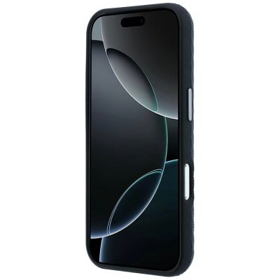 5. Mercedes Leder-Halbhülle in Holzoptik mit MagSafe-Funktion für iPhone 17 Pro – Marineblau