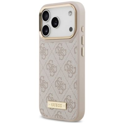 2. Guess 4G Logo Plate MagSafe Hülle für iPhone 18 Pro / 17 Pro – rosa