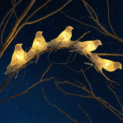 15. Solar-Lichtergirlande mit Vogelmotiv für Gartenpartys (5 LEDs)