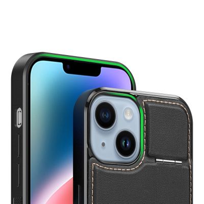 15. 3in1 Wallet Case mit Ständer für iPhone 14 Plus MagSafe RFID Blocker Dux Ducis Rafi Mag – Schwarz
