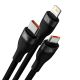 2. Baseus Flash Series II Kabel USB - USB Typ C / Lightning / Micro USB 100 W 1,2 m schwarz (CASS030001)