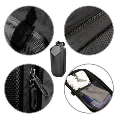 12. Wozinsky wasserdichte Lenkertasche für den Scooter, Scooter-Tasche, 4 l, schwarz (WSB2BK)