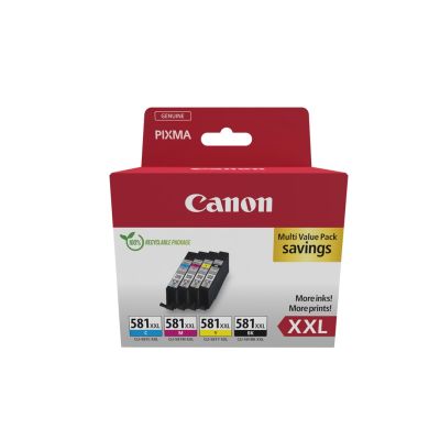 Canon 1998C007 Tintenpatrone, 4 Stück, Original Schwarz, Cyan, Magenta, Gelb