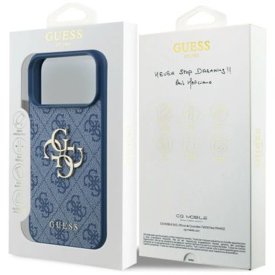 8. Guess 4G Big Logo Hülle für iPhone 17 Pro Max / 18 Pro Max - Blau