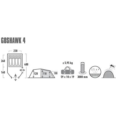 28. High Peak Goshawk 4 Zelt 10307