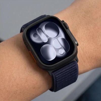 6. Tech-Protect NylonLoop Armband für Apple Watch 44 / 45 / 46 / 49 mm – Marineblau