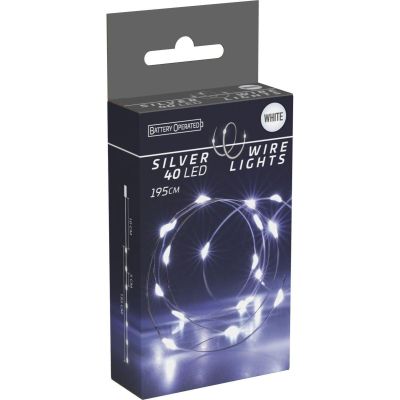 17. Batteriebetriebene Lichterkette mit 40 LEDs, kaltweiß
