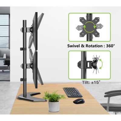23. TECHLY VERTIKALER TISCHSTÄNDER FÜR 2 MONITOREN 13-27" LCD 10KG