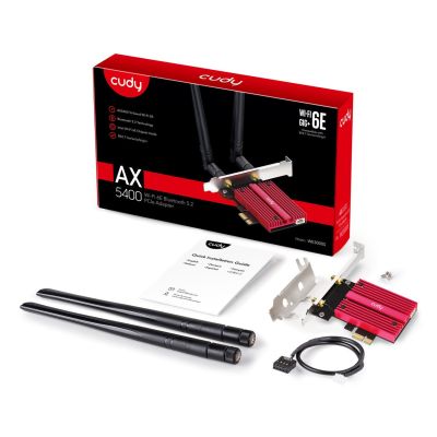 14. CUDY WE3000S AX5400 Wi-Fi 6 + BT 5.2 Netzwerkkarte, Intel AX210 PCIe Kühlkörper