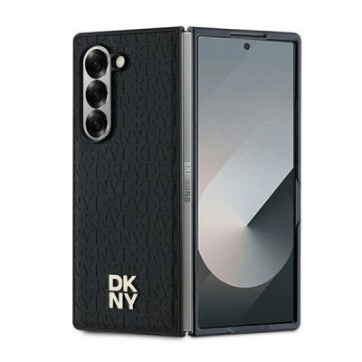 DKNY Repeat Pattern Stack Logo Hülle für Samsung Galaxy Z Fold6 – Schwarz
