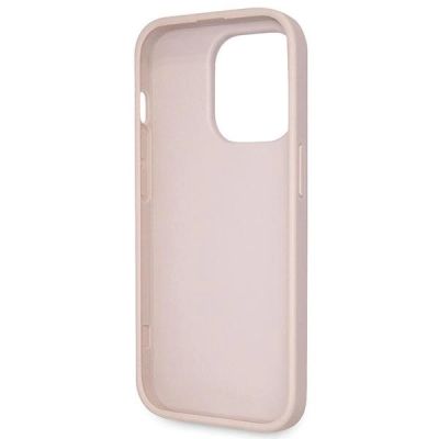 8. Guess GUHCP14LP4TDSCPP Hülle für iPhone 14 Pro – rosa Crossbody 4G Metalllogo