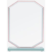 Glastrophäe mit zerbrochenem Sockel