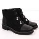 2. Damen-Wildlederimitat-Stiefeletten, gefüttert, schwarz M.Daszyński SA252-4