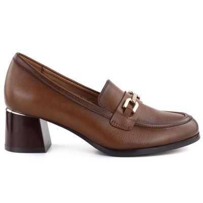 2. Braune Damen-Loafer mit hohem Absatz, Modell Lords, Potocki SZ12784
