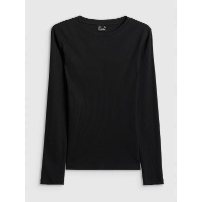6. Damen Langarm-Strickpullover mit schmaler Rippstrickbündchen, Größe 4F 4FRAW25TLONF656-20S