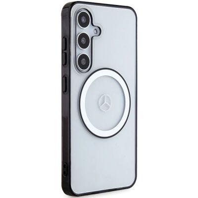 4. Mercedes gedrucktes Logo MagSafe-Hülle für Samsung Galaxy S24 – transparent