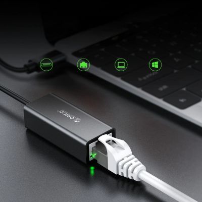 8. Orico XC-R45-V1 USB-C auf RJ45 Gigabit-Ethernet-Netzwerkadapter (1 Gbit/s) – Schwarz