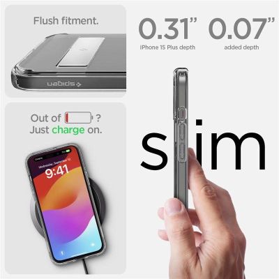 6. Spigen Ultra Hybrid S MagSafe Hülle mit Ständer für iPhone 15 Plus – Schwarz