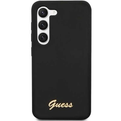 3. Guess GUHCS23MSLSMK S23+ S916 schwarz/schwarz Hardcase Silikon Vintage Gold Logo