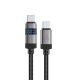 Acefast C15-03 USB-C - USB-C-Kabel mit Display 480Mb/s 60W 1,2m - Schwarz