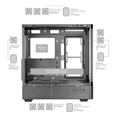 8. TACENS MARS MC-LCDPRO 7,2" IPS LCD ATX - Gehäuse