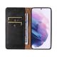 8. Magnetband Hülle Hülle für Samsung Galaxy S22+ (S22 Plus) Tasche Geldbörse + Mini Lanyard Anhänger Schwarz