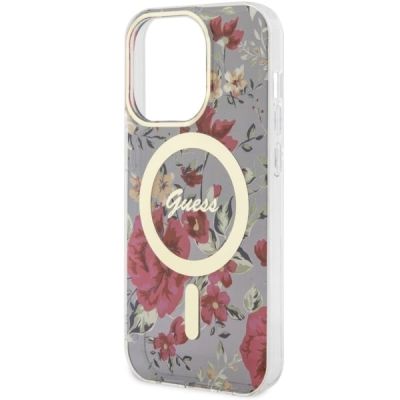 6. Guess GUHMP14LHCFWSA iPhone 14 Pro 6.1" grün/khaki Hardcase Flower MagSafe