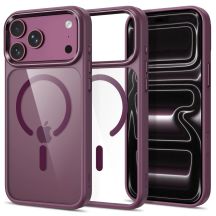 Tech-Protect Magmat Magsafe CC Hülle für iPhone 17 Pro / 18 Pro - Transparentes Burgunderrot