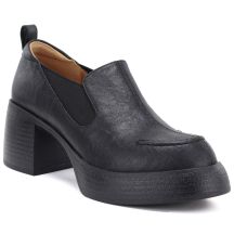Schwarze Damen-Lederschuhe mit hohem Absatz D&A S.Barski CR62-3525