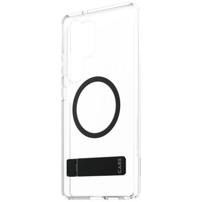 3. CARE by PanzerGlass Feature Black Kickstand & QI Case für Samsung Galaxy S25 Ultra – Transparent