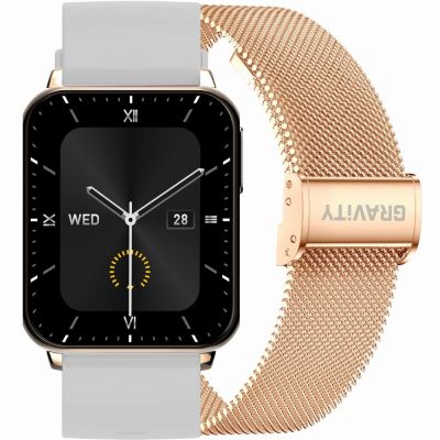 Smartwatch Gravity Roségold Grau 2 Armbänder GT17-4