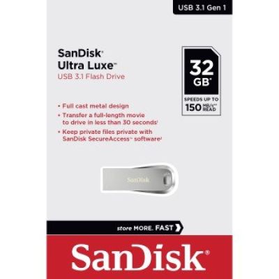 8. SanDisk Ultra Lux SDCZ74-032G-G46 USB-Stick (32 GB; USB 3.0; Silber)