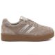 2. Beigefarbene Plateau-Sneaker aus Leder für Damen, S.Barski LR62-7107