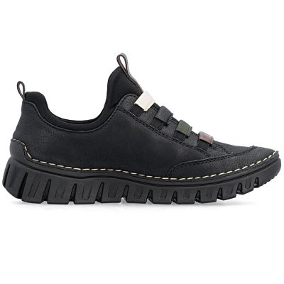 2. Rieker 57550-00 bequeme Damen-Slipper in Schwarz