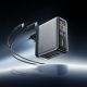 3. Cuktech AD1204U 120W Wandladegerät mit Display und USB-C-Kabel – Silber