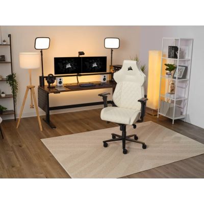 7. Corsair TC500 LUXE Gaming-Stuhl, gepolsterter Sitz, Beige