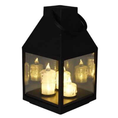 Adventslaterne, LED, 25 cm, 3 Kerzen