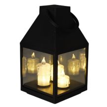 Adventslaterne, LED, 25 cm, 3 Kerzen