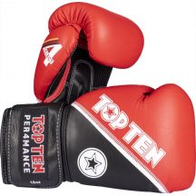 TOP TEN RTT-4Select Leder-Boxhandschuhe 10 oz Rot und Schwarz
