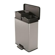 CURVER ABFALLBEHÄLTER MIT PEDAL 26L+26L / IML METALLIC