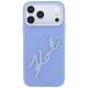 3. Karl Lagerfeld Schutzhülle mit großem, glattem Harz-Logo für iPhone 18 Pro Max / 17 Pro Max – Blau
