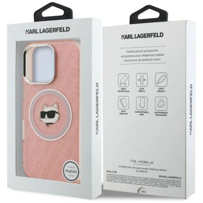 8. Karl Lagerfeld IML Choupette Head Logo MagSafe Hülle für iPhone 16 Pro - Pink
